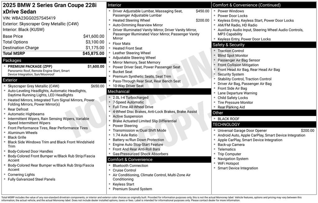 Certified 2025 BMW 228i xDrive 228 xDrive Gran Coupe w/ Premium Package image 5