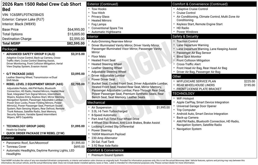 New 2026 RAM 1500 Rebel w/ Advanced Safety Group II image 6