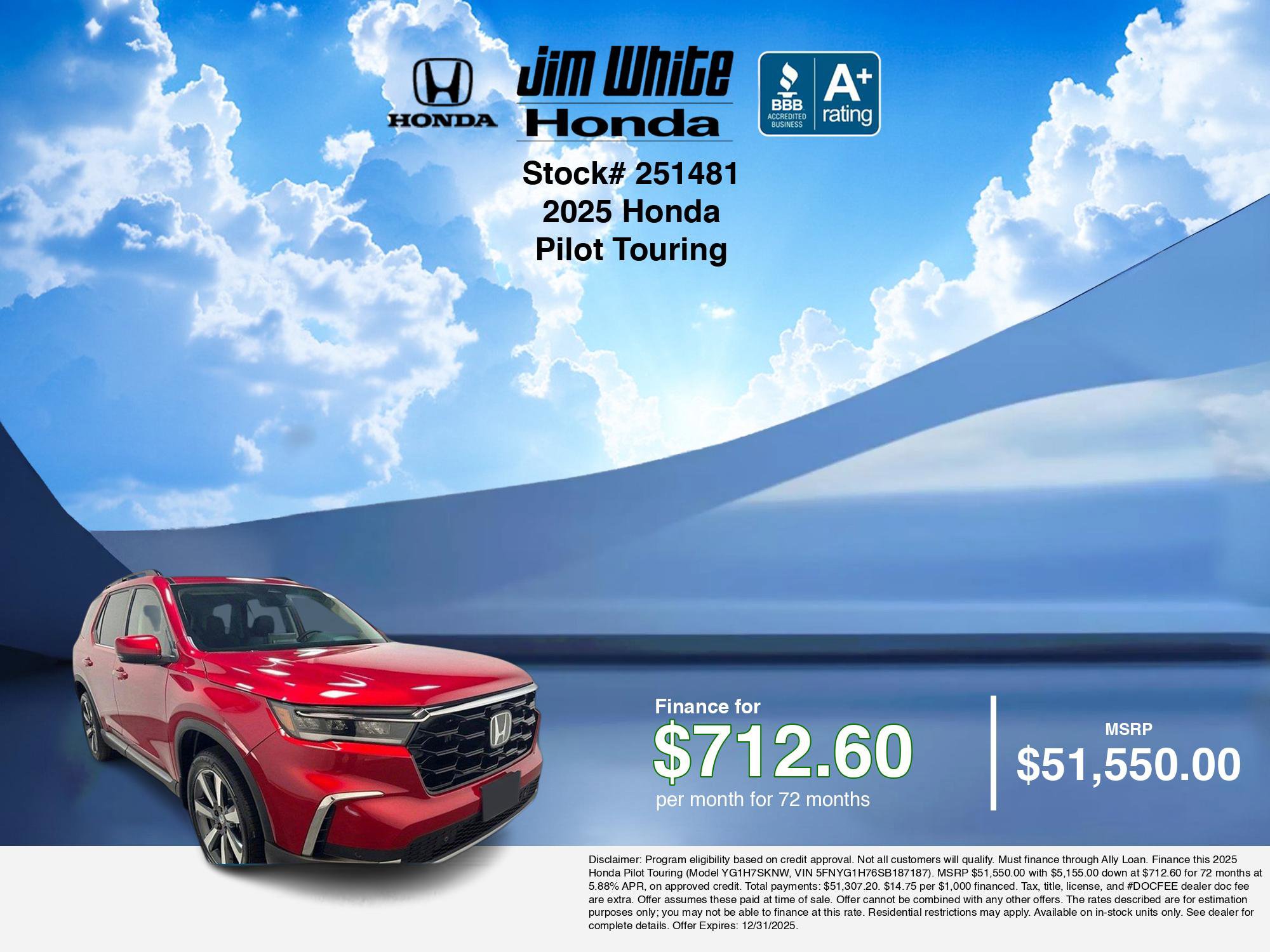 New 2025 Honda Pilot Touring image 7