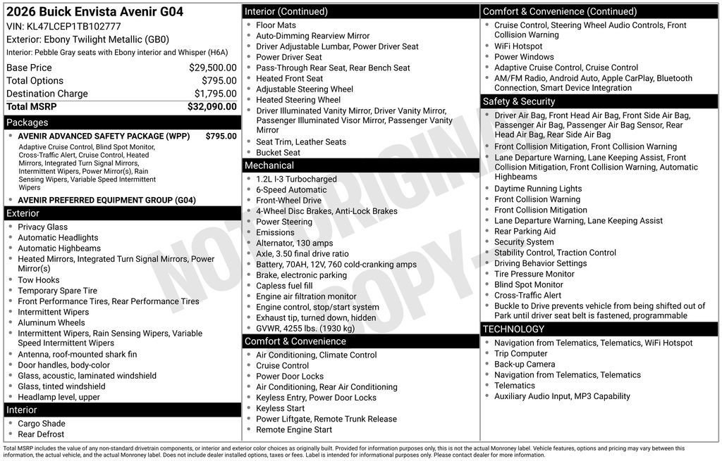New 2026 Buick Envista Sport Touring FWD image 43