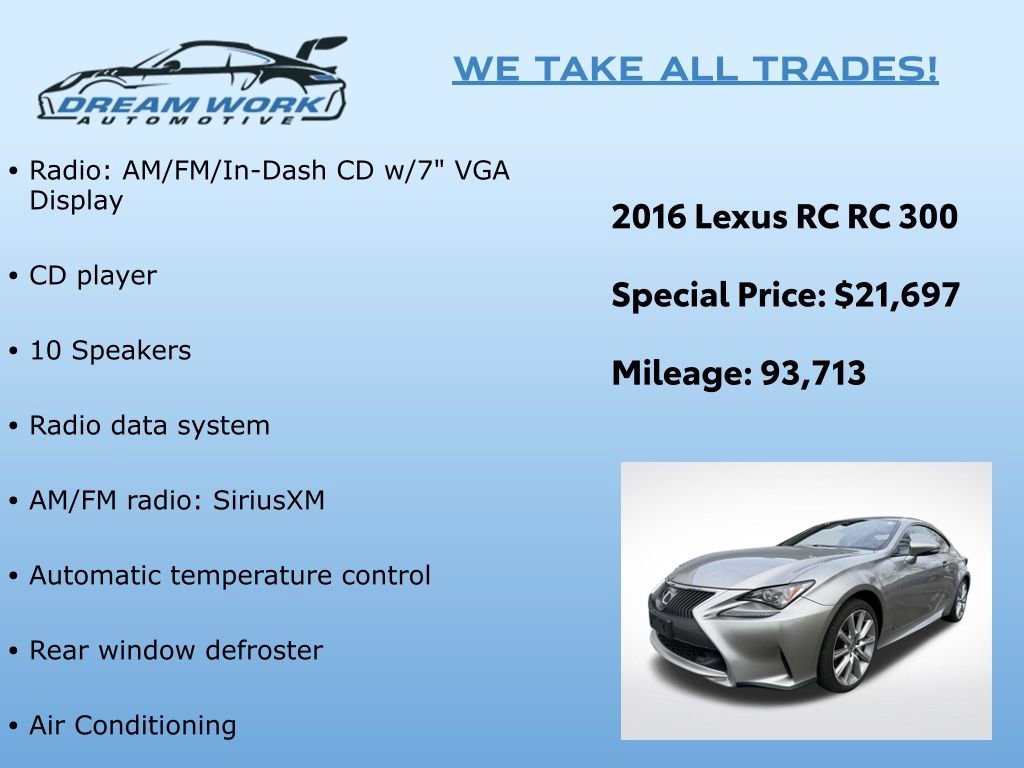 Used 2016 Lexus RC 300 AWD image 2