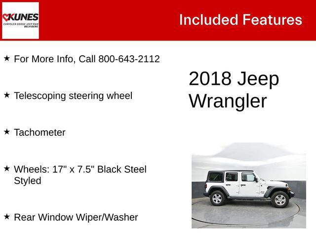 Used 2018 Jeep Wrangler Unlimited Sport S AWD/4WD image 3