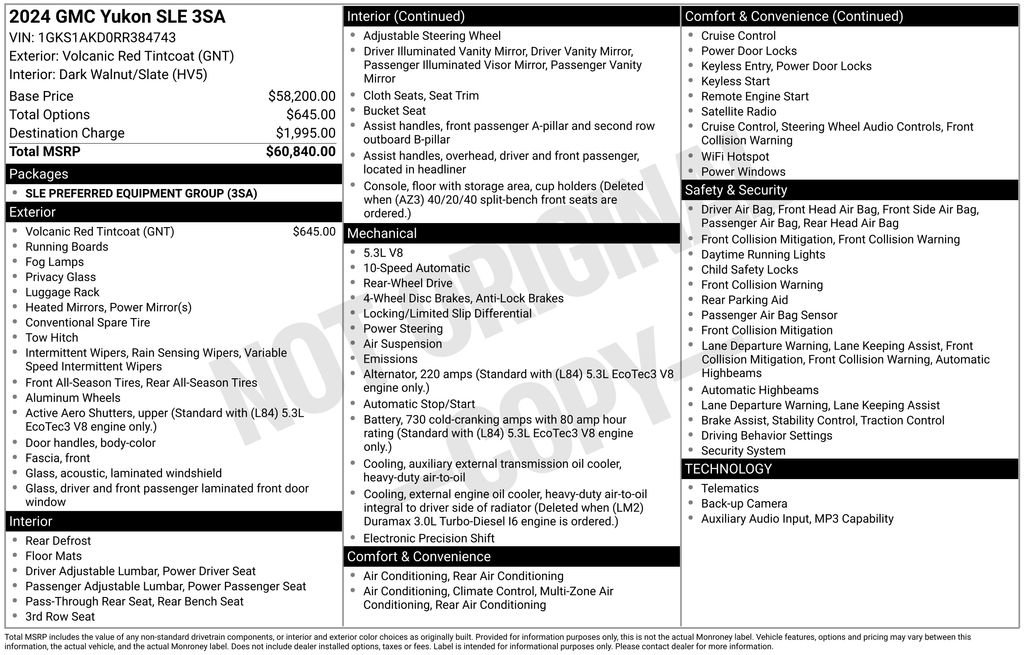 Certified 2024 GMC Yukon SLE RWD image 3