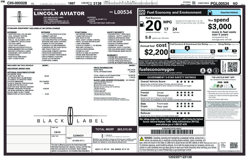 Used 2023 Lincoln Aviator Black Label w/ Dynamic Handling Package AWD/4WD image 12