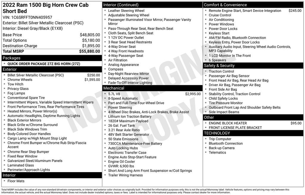 Certified 2022 RAM 1500 Big Horn AWD/4WD image 35