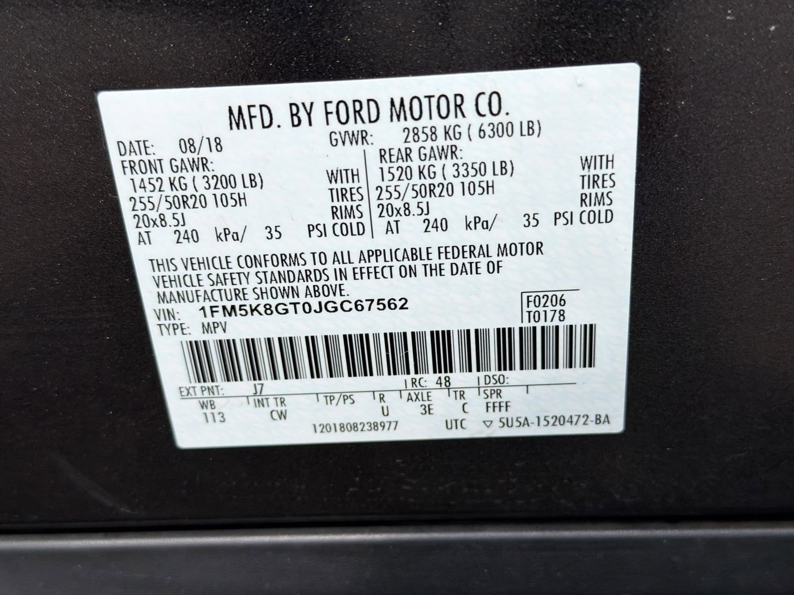 Used 2018 Ford Explorer Sport w/ Equipment Group 401A image 43