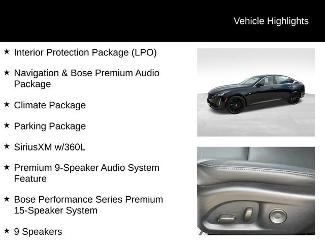 Used 2023 Cadillac CT5 Premium Luxury w/ LPO, ONYX Package image 15
