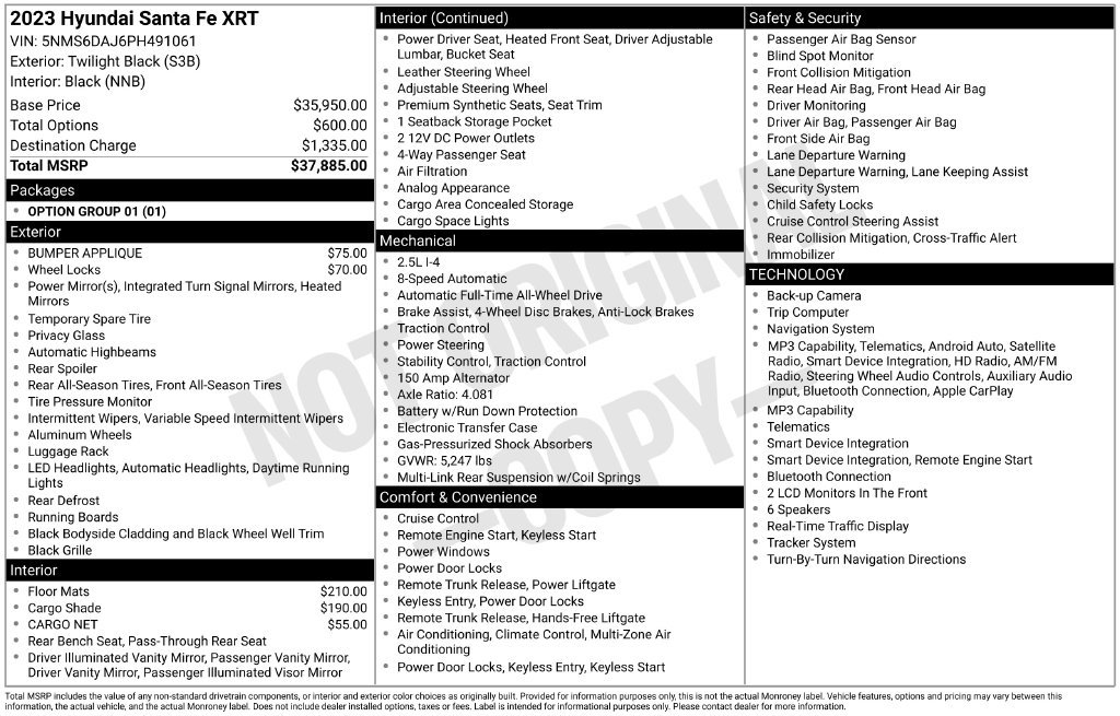 Used 2023 Hyundai Santa Fe XRT AWD/4WD image 30