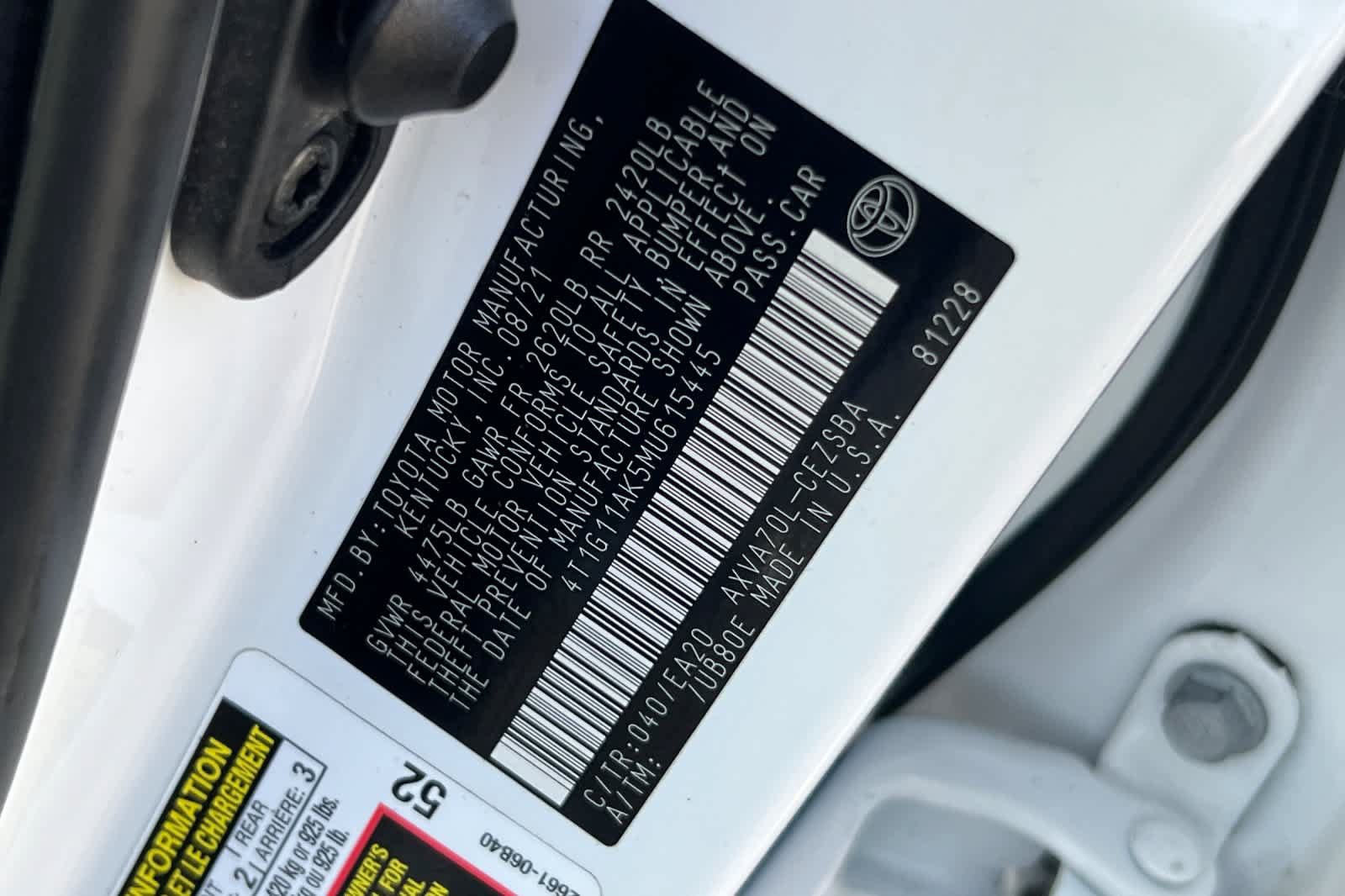 Used 2021 Toyota Camry SE FWD image 26