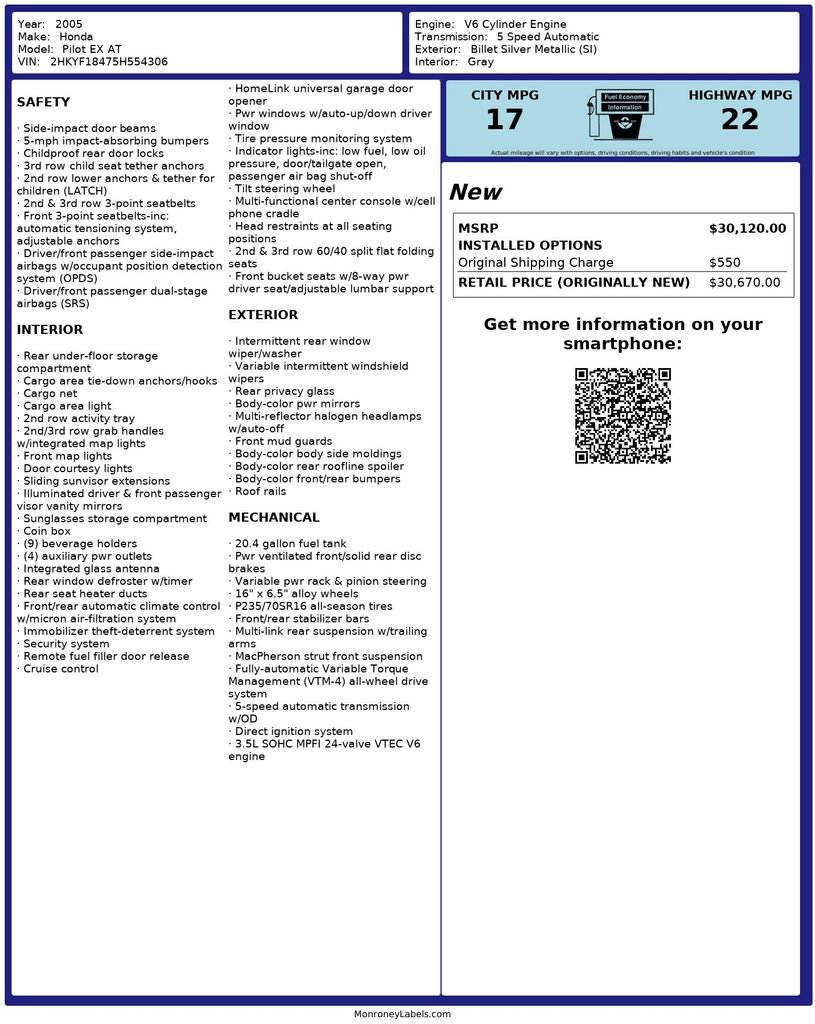 Used 2005 Honda Pilot EX image 21