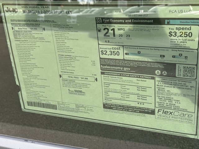 New 2026 Jeep Wrangler Sport AWD/4WD image 9