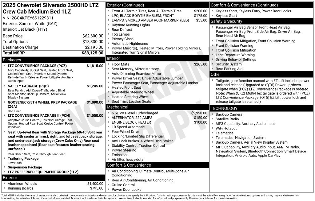 New 2025 Chevrolet Silverado 2500 LTZ w/ LTZ Convenience Package AWD/4WD image 4