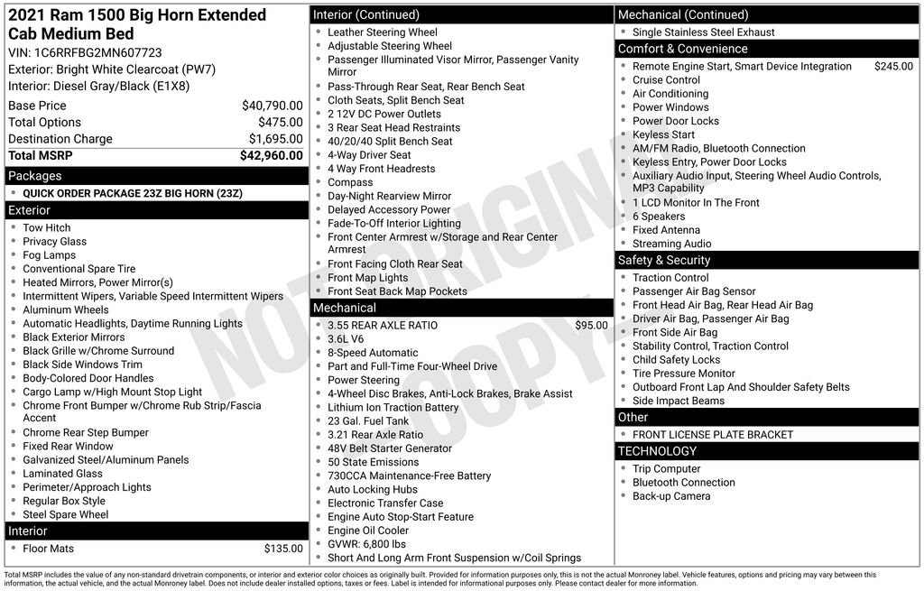 Used 2021 RAM 1500 Big Horn AWD/4WD image 3