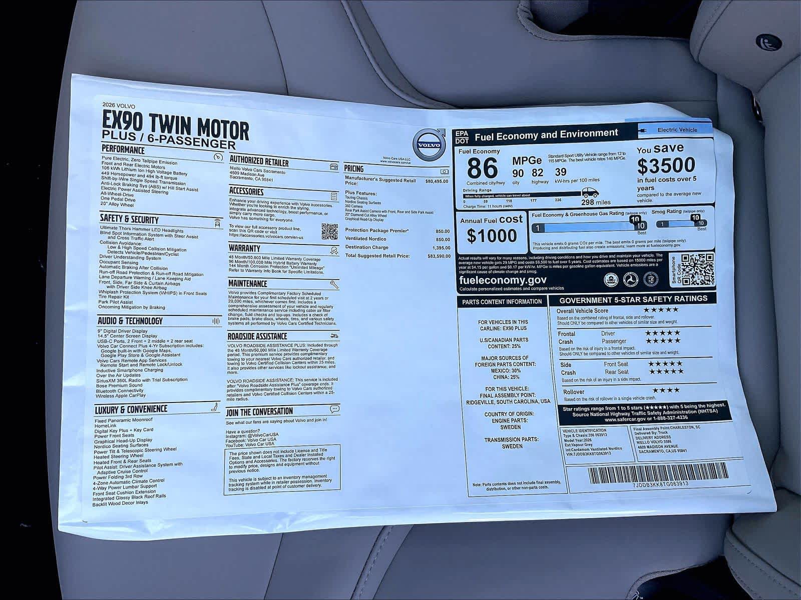 New 2026 Volvo EX90 Plus AWD/4WD image 37