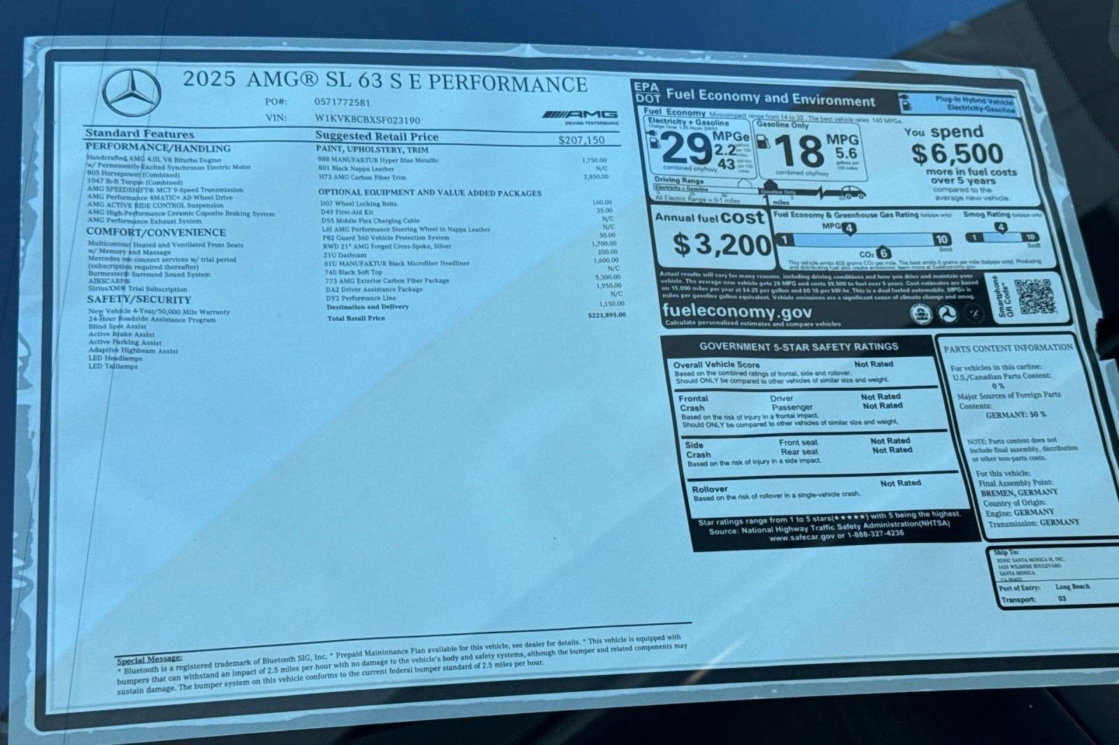 New 2025 Mercedes-Benz SL 63 AMG S e Performance 4MATIC image 29