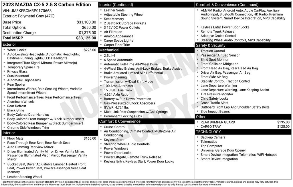 Used 2023 MAZDA CX-5 Carbon Edition AWD/4WD image 6