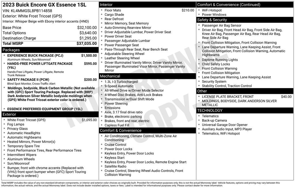 Certified 2023 Buick Encore GX Essence w/ Experience Buick Package image 6