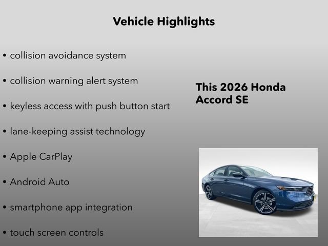 New 2026 Honda Accord SE image 10