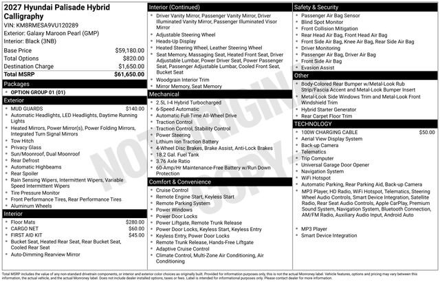 New 2027 Hyundai Palisade Calligraphy AWD/4WD image 5