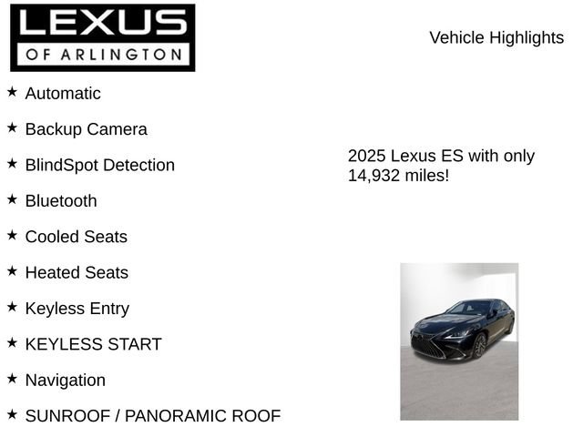 Used 2025 Lexus ES 300h w/ Accessory Package (Z1) FWD image 8