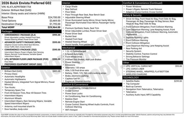 New 2026 Buick Envista Sport Touring w/ Convenience I Package FWD image 24
