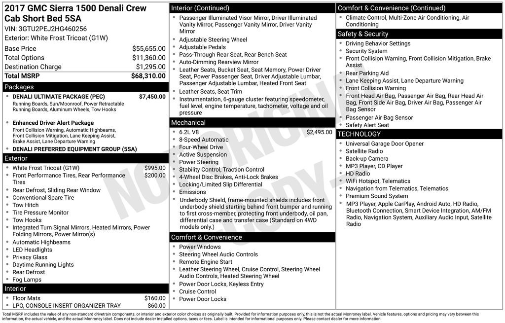 Used 2017 GMC Sierra 1500 Denali w/ Denali Ultimate Package AWD/4WD image 7