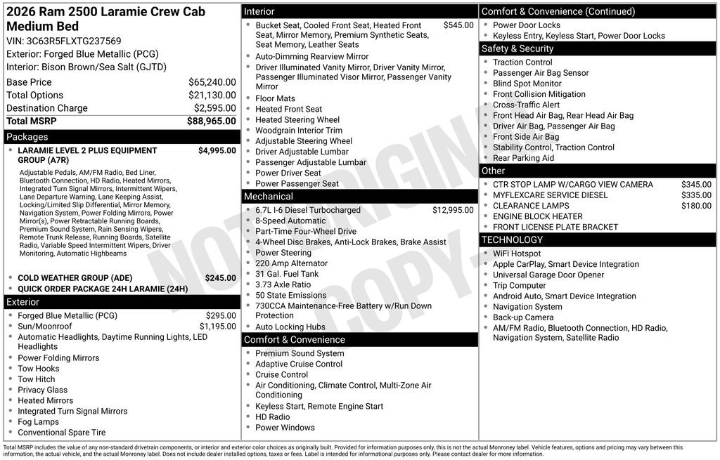 New 2026 RAM 2500 Laramie AWD/4WD image 6