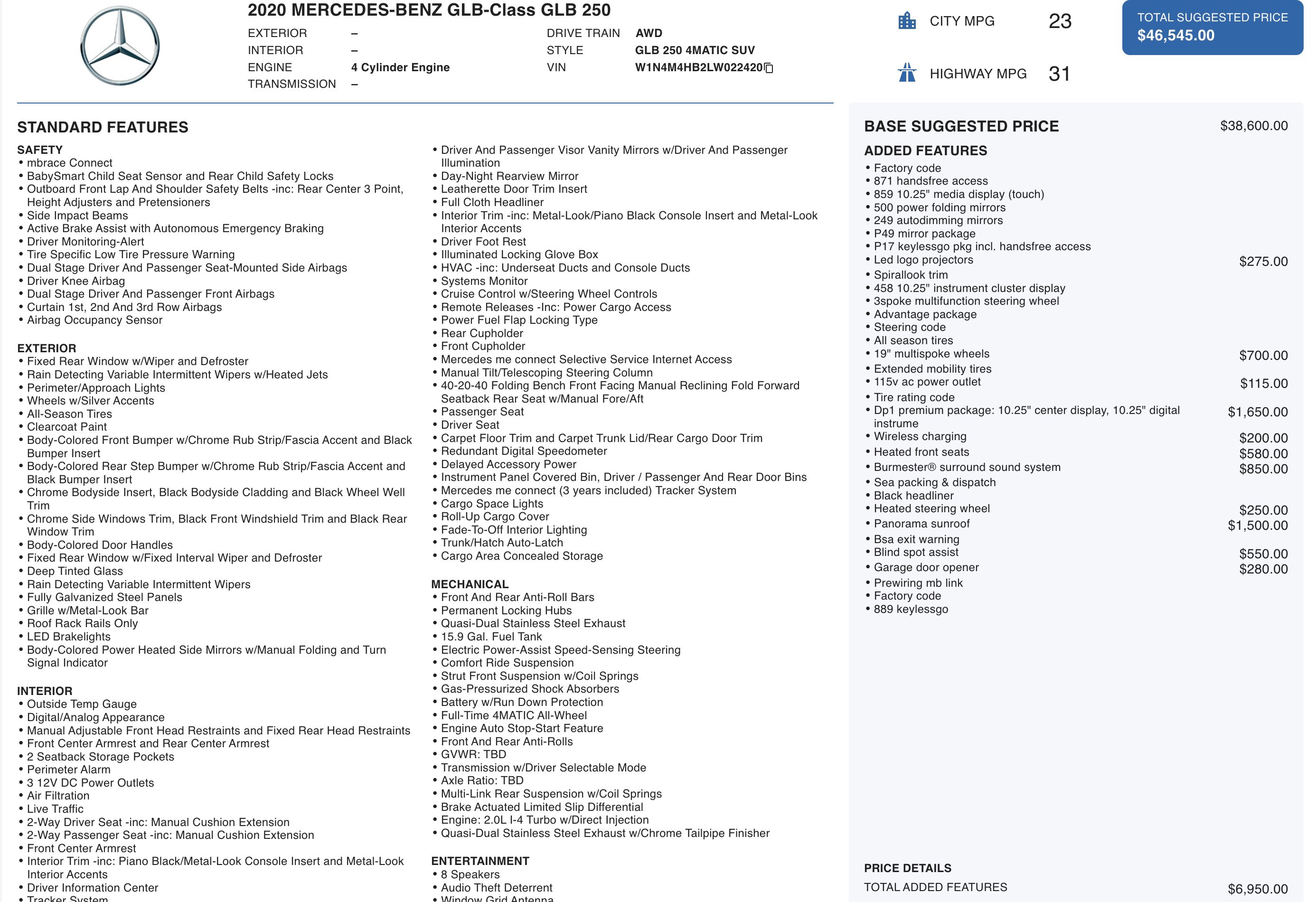 Used 2020 Mercedes-Benz GLB 250 4MATIC image 2