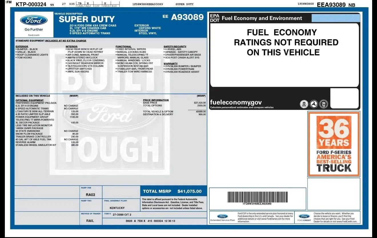 Used 2014 Ford F350 XL w/ Power Equipment Group AWD/4WD image 3