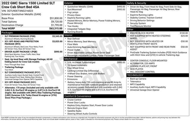 Used 2022 GMC Sierra 1500 SLT w/ SLT Premium Package AWD/4WD image 44