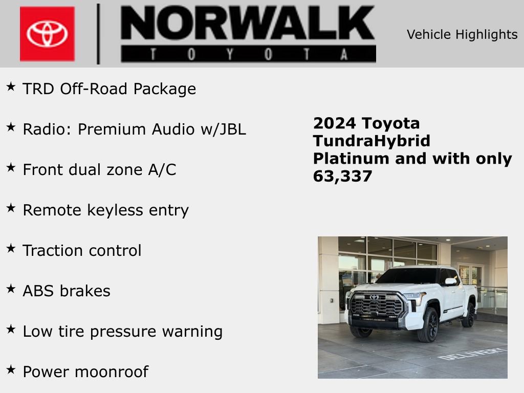 Used 2024 Toyota Tundra Platinum w/ TRD Off-Road Package AWD/4WD image 10