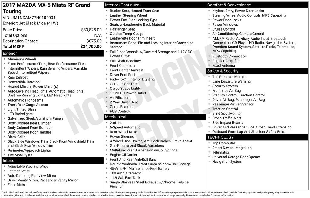 Used 2017 MAZDA MX-5 Miata RF Grand Touring image 6