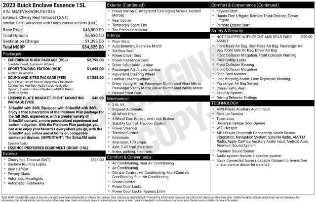 Certified 2023 Buick Enclave Essence w/ Experience Buick Package AWD/4WD image 39