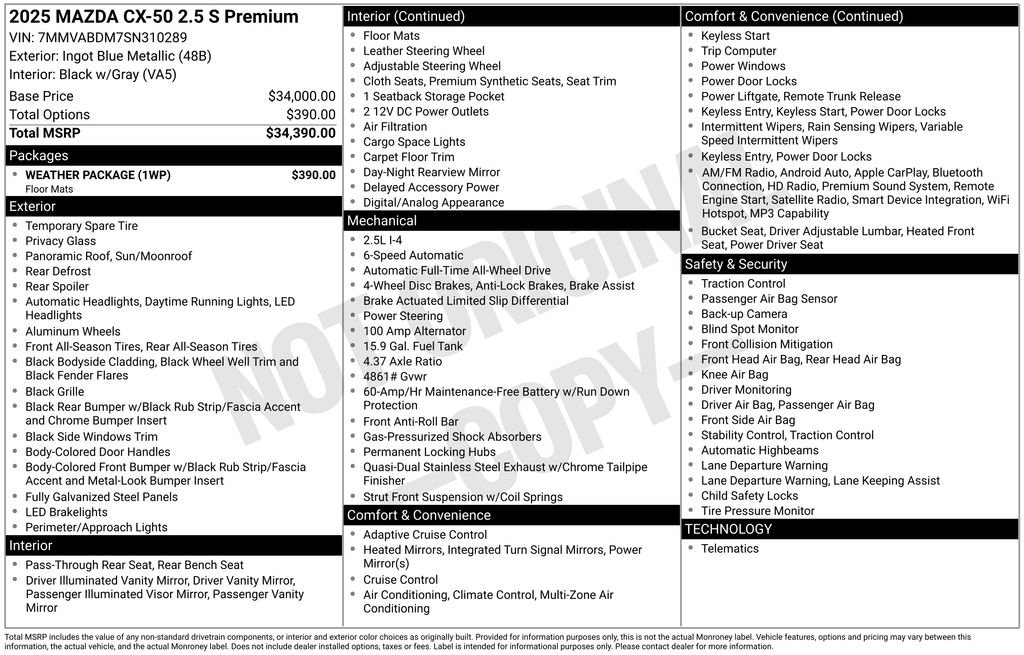 New 2025 MAZDA CX-50 AWD 2.5 S w/ Weather Package image 4