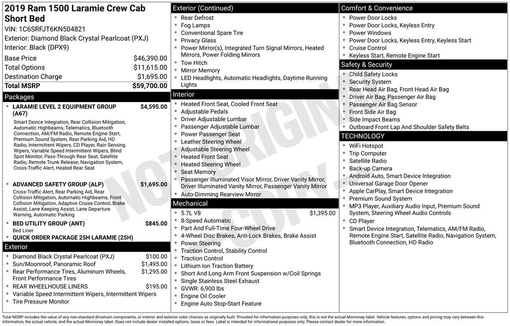 Certified 2019 RAM 1500 Laramie AWD/4WD image 13