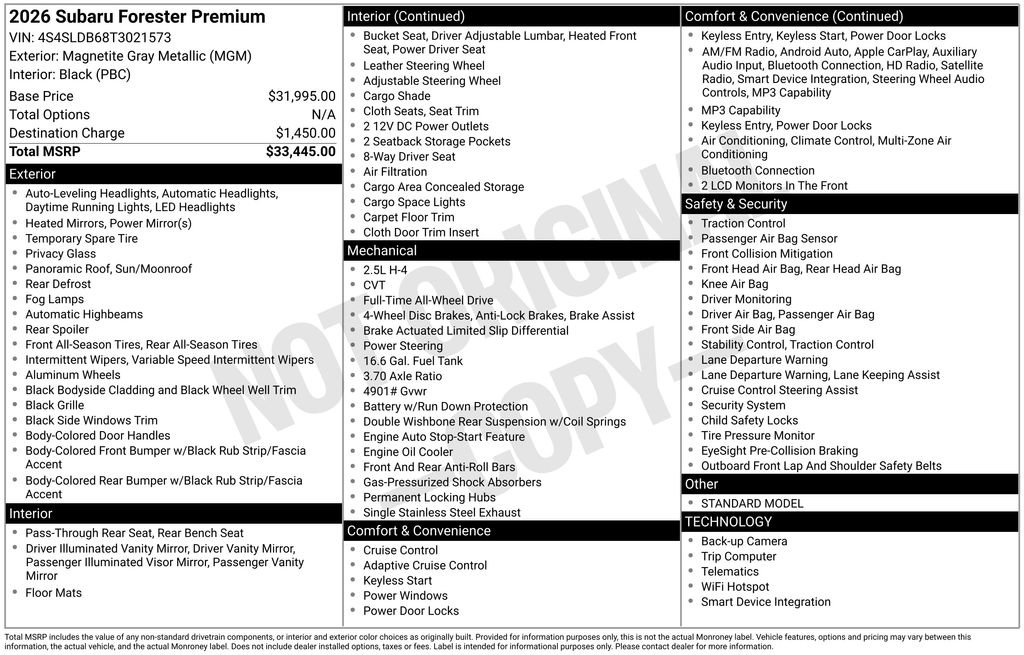 Used 2026 Subaru Forester Premium AWD/4WD image 37