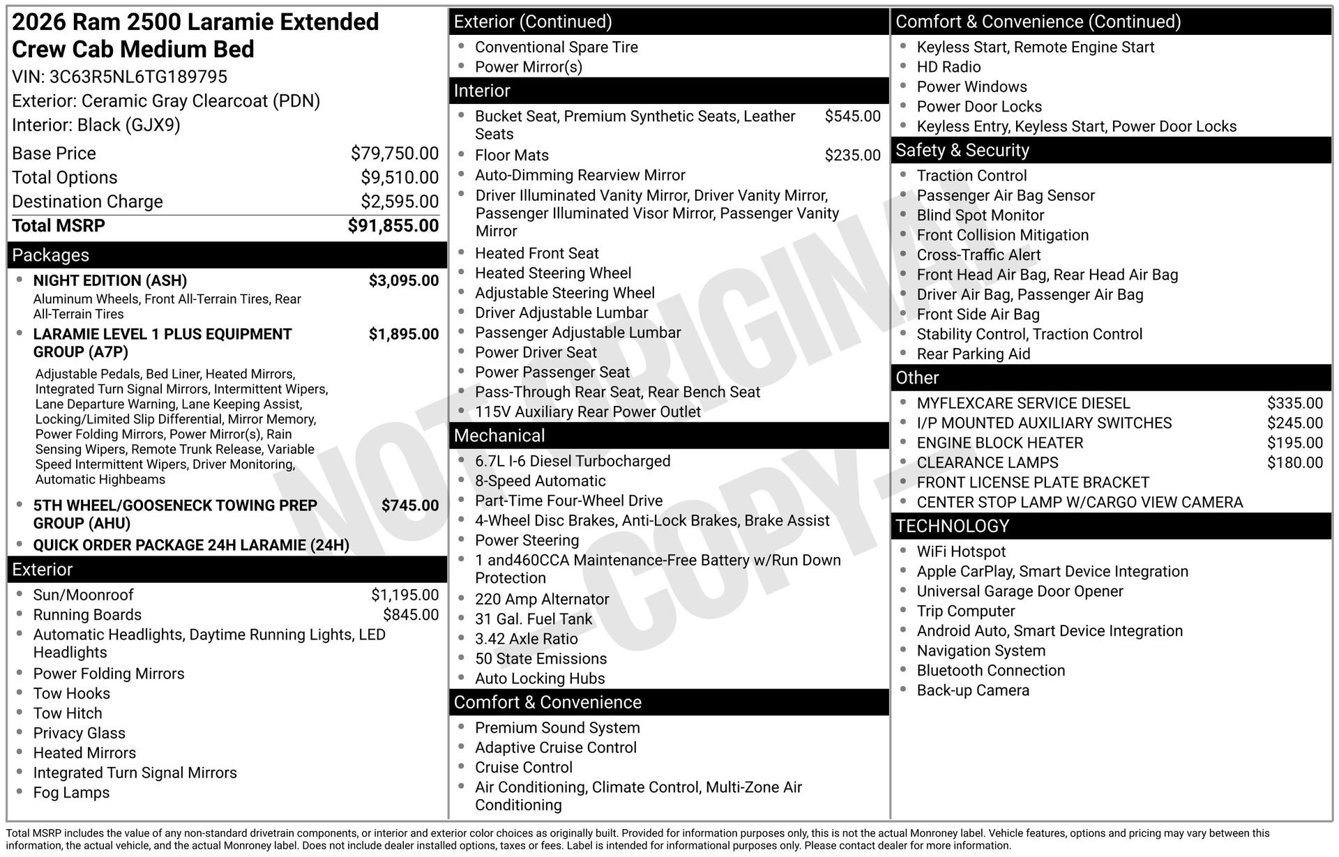 New 2026 RAM 2500 Laramie w/ Night Edition image 1
