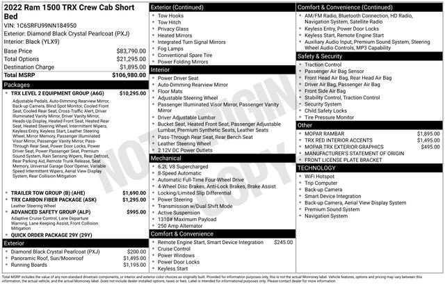 Used 2022 RAM 1500 TRX w/ TRX Level 2 Equipment Group AWD/4WD image 20