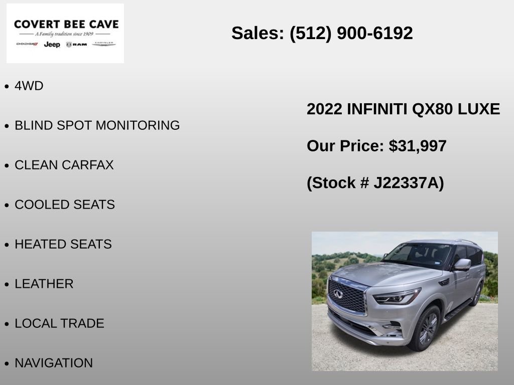 Used 2022 INFINITI QX80 Luxe w/ Cargo Package RWD image 6