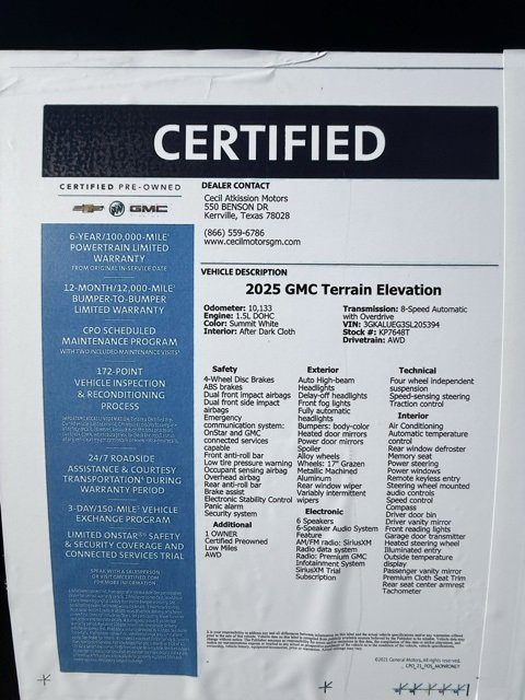 Certified 2025 GMC Terrain Elevation image 20