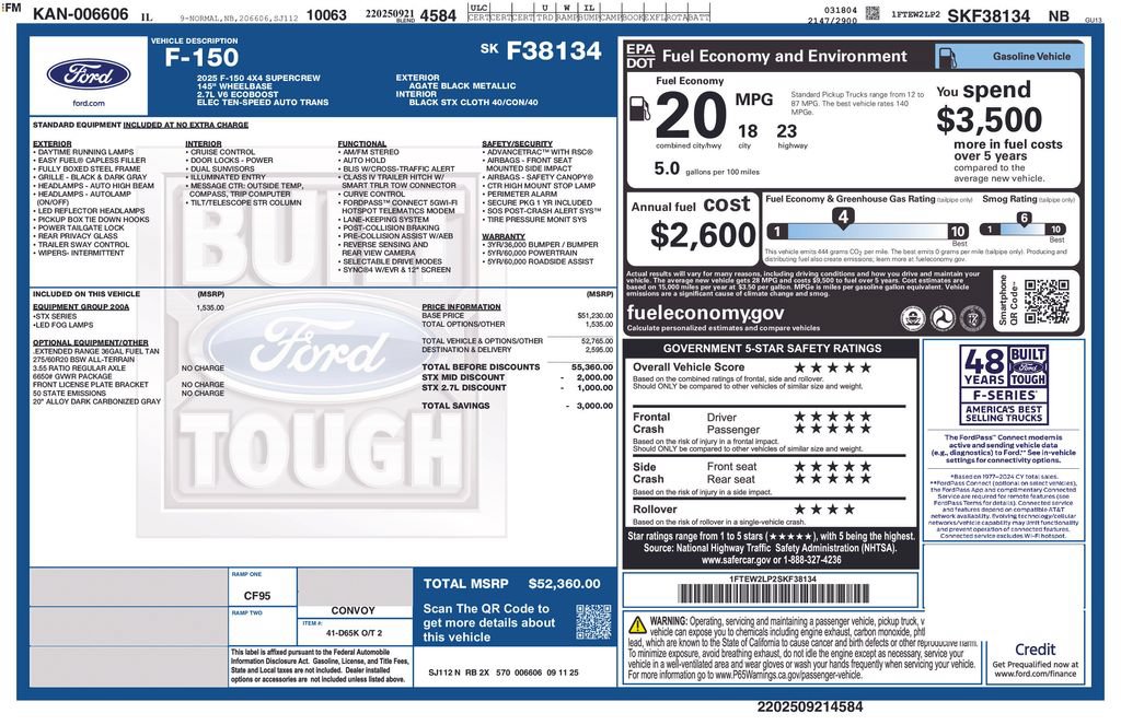 Certified 2025 Ford F150 STX w/ Equipment Group 200A AWD/4WD image 38