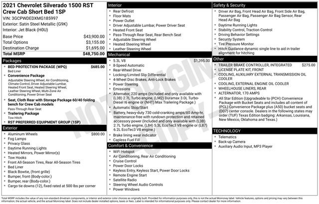 Certified 2021 Chevrolet Silverado 1500 RST w/ Bed Protection Package image 33