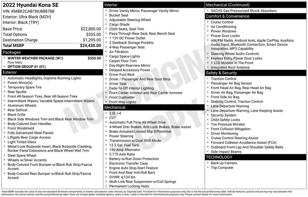 Used 2022 Hyundai Kona SE w/ Winter Weather Package image 17