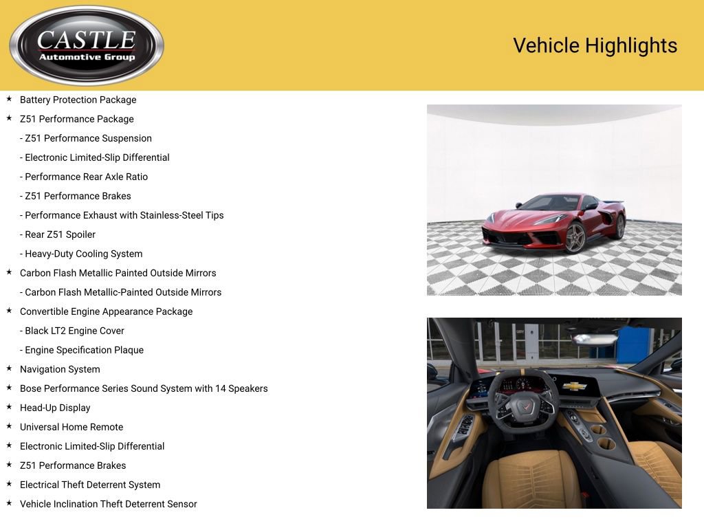 New 2026 Chevrolet Corvette Stingray Preferred Conv w/ Z51 Performance Package image 8