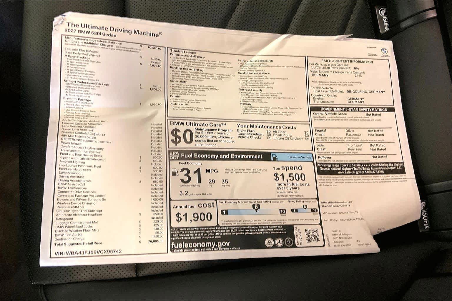 New 2027 BMW 530i RWD image 19
