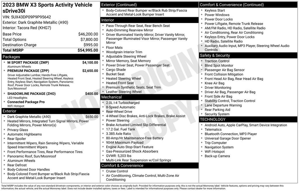 Used 2023 BMW X3 sDrive30i w/ M Sport Package image 33