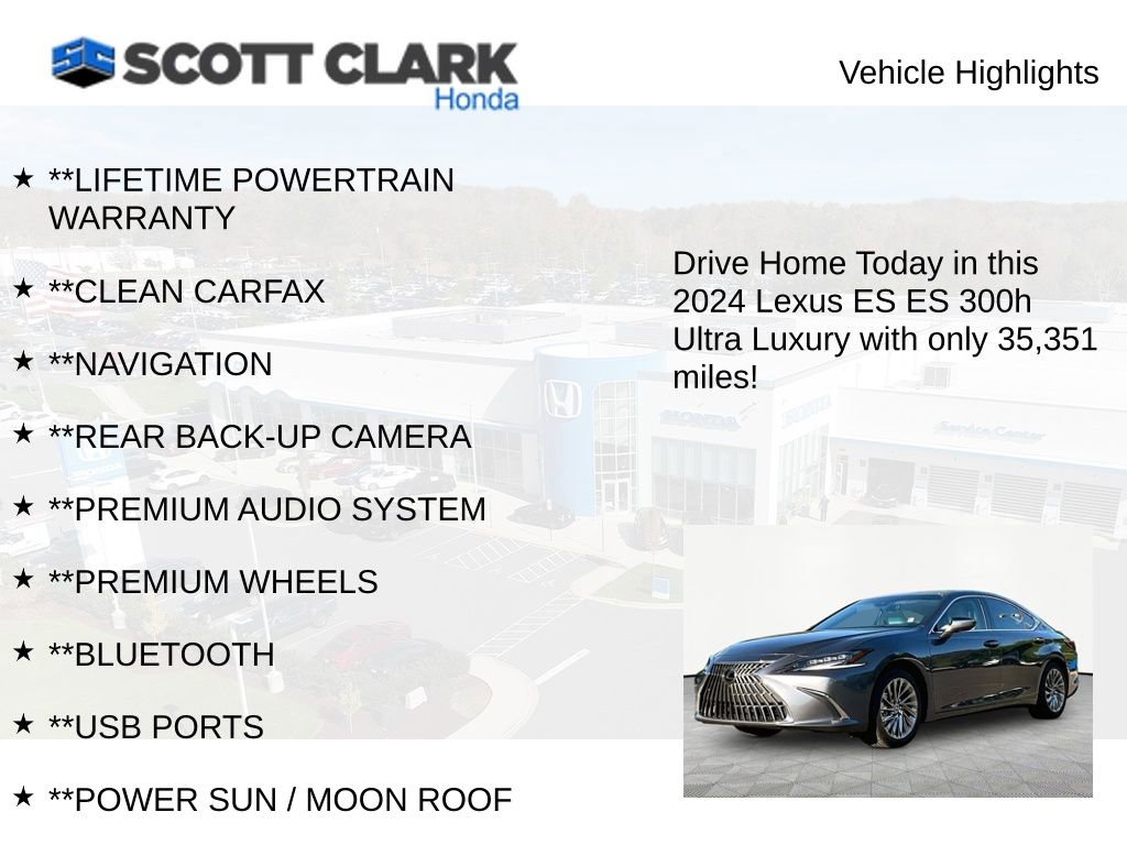 Used 2024 Lexus ES 300h Ultra Luxury w/ Accessory Package (Z2) FWD image 12
