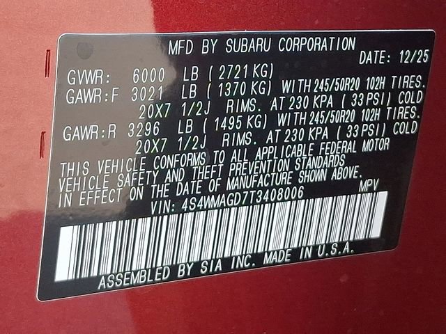 New 2026 Subaru Ascent Limited w/ Popular Package #2 image 10