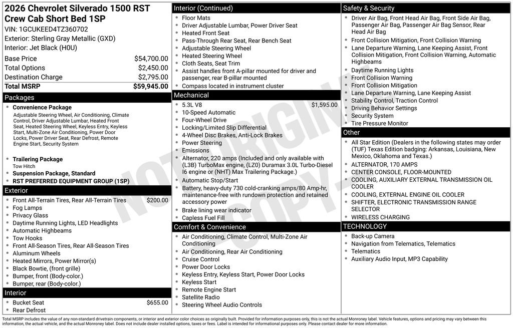 New 2026 Chevrolet Silverado 1500 RST AWD/4WD image 3