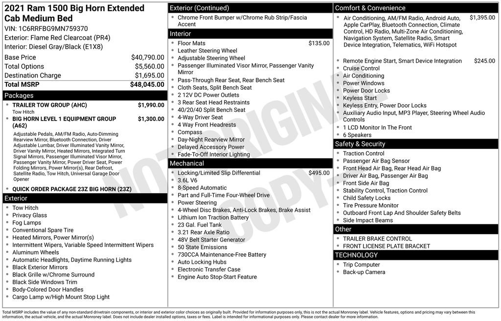 Used 2021 RAM 1500 Big Horn w/ Trailer Tow Group image 14